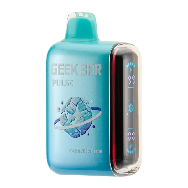 Frozen White Grape Geek Bar Pulse device with icy grape branding