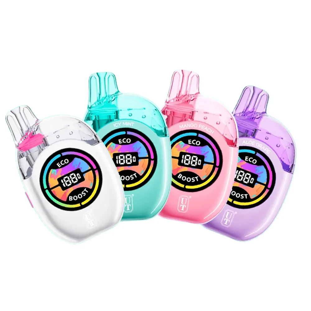 Australian vaper holding flum vol 5 Float Mello device with flavour descriptor visible