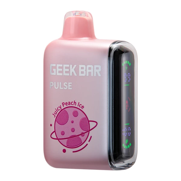 A high-tech digital display on a modern g4 vape device showing battery and liquid levels